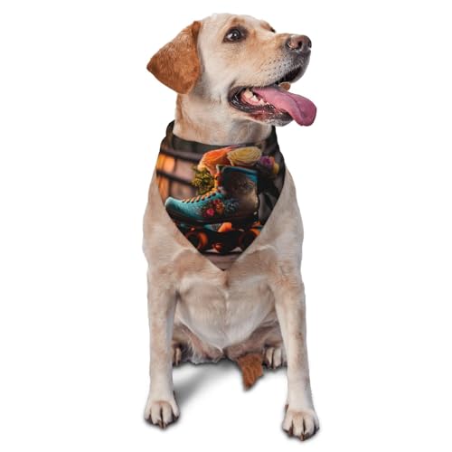Hundehalstuch, klassisches Blumenmuster, blaue Skateschuhe, Dreieck-Lätzchen, Hundetaschentuch, niedliches Hundezubehör, Hundehalstücher Hundehalstuch, klassisches Blumenmuster, blaue Skateschuhe, Dreieck-Lätzchen, Hundetaschentuch, niedliches Hundezubehör, Hundehalstücher von VOSERY