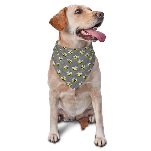 Hundehalstuch, niedliche Biene, grau, lustige Dreieck-Lätzchen, Hundetaschentuch, niedliches Hundezubehör, Hundehalstücher Hundehalstuch, niedliche Biene, grau, lustige Dreieck-Lätzchen, Hundetaschentuch, niedliches Hundezubehör, Hundehalstücher von VOSERY