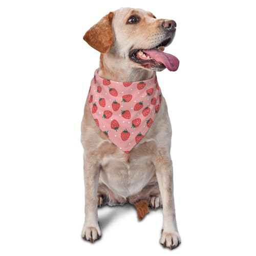 Hundehalstuch, niedliches Erdbeer-Sternenhimmel, rosa Dreieck-Lätzchen, Hundetaschentuch, niedliches Hundezubehör, Hundehalstücher Hundehalstuch, niedliches Erdbeer-Sternenhimmel, rosa Dreieck-Lätzchen, Hundetaschentuch, niedliches Hundezubehör, Hundehalstücher von VOSERY