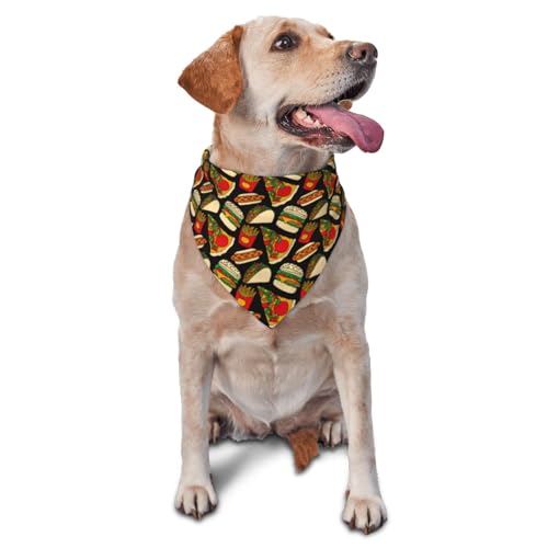 Hundehalstuch, niedliches Essen, Pommes Frites, Burger, Dreieck-Lätzchen, Hundetaschentuch, niedliches Hundezubehör, Hundehalstücher Hundehalstuch, niedliches Essen, Pommes Frites, Burger, Dreieck-Lätzchen, Hundetaschentuch, niedliches Hundezubehör, Hundehalstücher von VOSERY