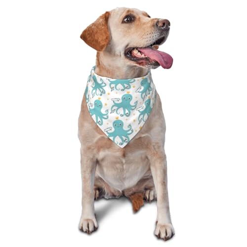 Hundehalstuch, niedliches Oktopus-grünes Dreieck-Lätzchen, Hundetaschentuch, niedliches Hundezubehör, Hundehalstücher Hundehalstuch, niedliches Oktopus-grünes Dreieck-Lätzchen, Hundetaschentuch, niedliches Hundezubehör, Hundehalstücher von VOSERY