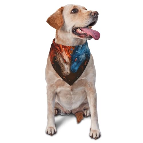Hundehalstuch, roter und blauer Feuerdrache F, Dreieck-Lätzchen, Hundetaschentuch, niedliches Hundezubehör, Hundehalstücher Hundehalstuch, roter und blauer Feuerdrache F, Dreieck-Lätzchen, Hundetaschentuch, niedliches Hundezubehör, Hundehalstücher von VOSERY