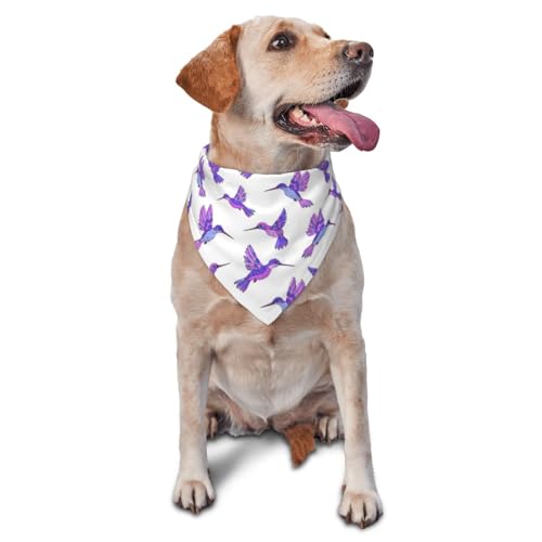 Hundehalstuch, violettes Kolibri-Dreieck-Lätzchen, Hundetaschentuch, niedliches Hundezubehör, Hundehalstücher Hundehalstuch, violettes Kolibri-Dreieck-Lätzchen, Hundetaschentuch, niedliches Hundezubehör, Hundehalstücher von VOSERY