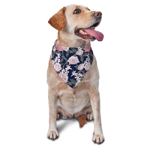 Hundehalstuch, wunderschönes dreieckiges Lätzchen mit rosa Rosen und Blumen, niedliches Hundezubehör, Hundehalstücher Hundehalstuch, wunderschönes dreieckiges Lätzchen mit rosa Rosen und Blumen, niedliches Hundezubehör, Hundehalstücher von VOSERY