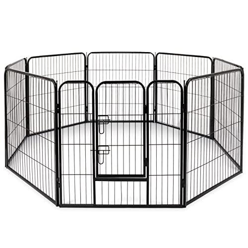 VOSS.pet Freilaufgehege XL Welpenauslauf, 81x78cm, individuell aufbaubar, Welpengitter, mit Tür, Innen- und Außenbereich, Hundelaufstall, Hunde, Welpen, Kleintier von VOSS.PET