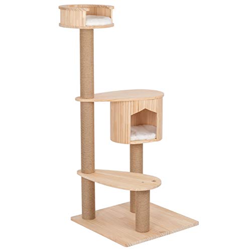 VOSS.PET Kratzbaum Isabel 135cm, Premium Kletterbaum, Echtholz Katzenkratzbaum Liegefläche Schlafhöhle Katze Kater VOSS.PET Kratzbaum Isabel 135cm, Premium Kletterbaum, Echtholz Katzenkratzbaum Liegefläche Schlafhöhle Katze Kater von VOSS.PET