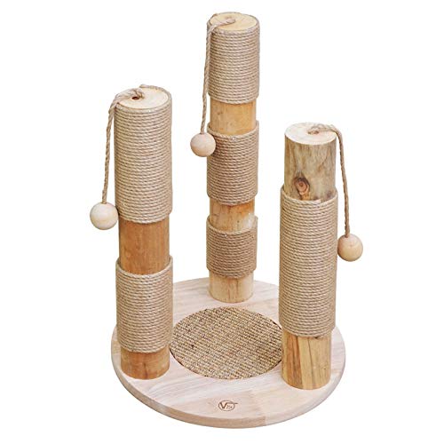 VOSS.PET Kratzbaum Kaiser beige, 57cm hoch, natürliche Materialien Premium Kiefernholz, Katzenbaum Katzenspielbaum Katzenkratzbaum Kratzmöbel von VOSS.PET