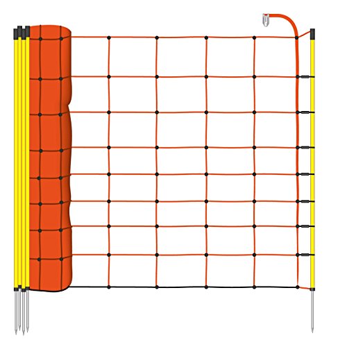 50m Elektrozaun-Netz, Schafzaun, 90cm, 1 Spitze, orange Litze von VOSS.farming