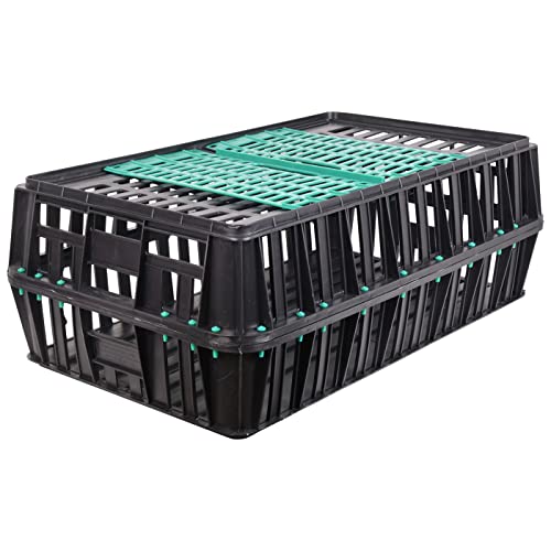 Geflügeltransportkiste 85x50,5x31cm mit 2 Türen in schwarz mit grünen Türen Geflügeltransportkiste 85x50,5x31cm mit 2 Türen in schwarz mit grünen Türen von VOSS.farming