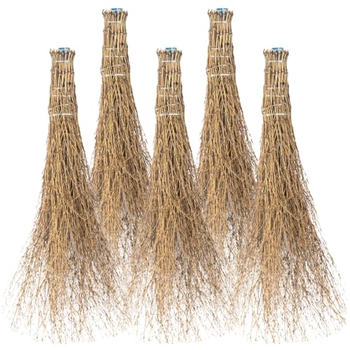 VOSS.farming 5X Bambusbesen, Reisigbesen mit Kunststoff-Stielaufnahme, Stallbesen, Naturbesen ohne Stiel 110x50x10cm von VOSS.farming