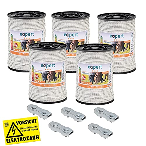 VOSS.farming 6mm Weidezaunseil -Länge wählbar - 7X 0,2 NIRO Elektrozaunseil - mit Zubehör - weißes Elektroseil Weidezaun Elektrozaun Ponyzaun Pferdezaun VOSS.farming 6mm Weidezaunseil -Länge wählbar - 7X 0,2 NIRO Elektrozaunseil - mit Zubehör - weißes Elektroseil Weidezaun Elektrozaun Ponyzaun Pferdezaun von VOSS.farming