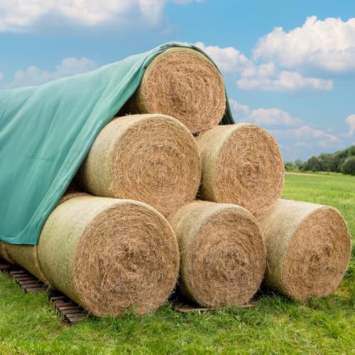 VOSS.farming Heuvlies 9,8x40m (2X 9,8mx20m) Strohvlies, Strohballenschutz, Rundballen-Vlies 140g/m² von VOSS.farming