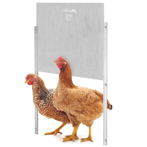 VOSS.farming Hühnerklappe Tür, Hühner-Schiebetür für automatische Hühnerklappe, Alu 430 x 400mm, Hühnertür, Aluminiumklappe, extra breit von VOSS.farming