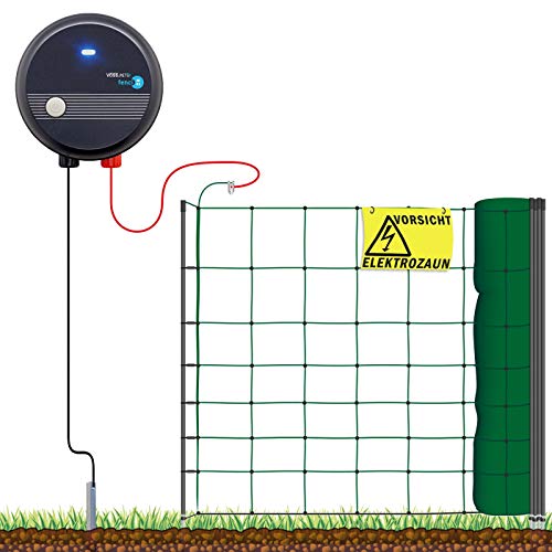 VOSS.farming Hundezaun Starterset Elektrozaun, anschlussfertiges Elektronetz für Hobby, Freizeit und zur Gartensicherung mit umfangreichem Zubehör, ideal für Einzäunungen in Ihrem Garten von VOSS.farming