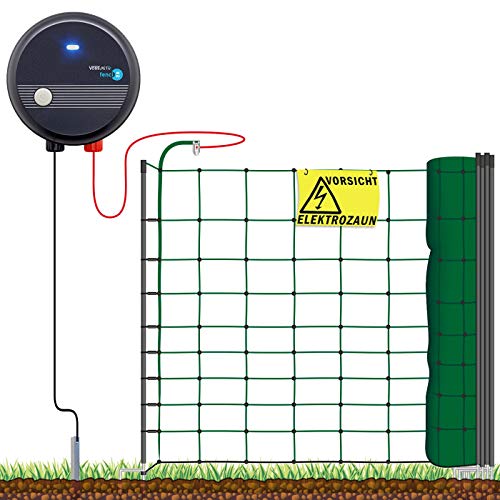 VOSS.farming Hundezaun Starterset Elektrozaun, anschlussfertiges Elektronetz für Hobbyzaun und Gartensicherung ideal für Einzäunungen in Ihrem Garten von VOSS.farming