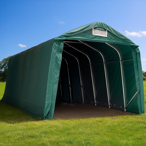 VOSS.farming Lagerzelt XL 7,5 x 3,50 x 2,6m Weidezelt Weideunterstand Zeltgarage Komplettset 280g/m² wasserdicht von VOSS.farming