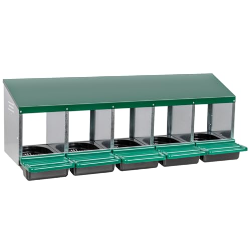 VOSS.farming Legenest für Hühner aus Metall, 5 Abteilungen, inklusive Abrollnest zum Aufhängen, Hühnernest VOSS.farming Legenest für Hühner aus Metall, 5 Abteilungen, inklusive Abrollnest zum Aufhängen, Hühnernest von VOSS.farming