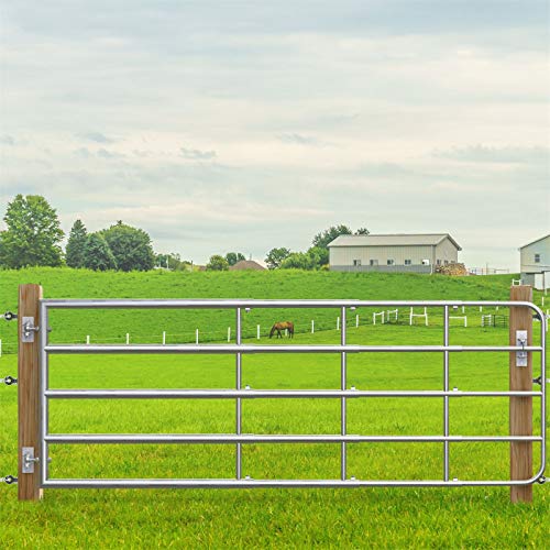 VOSS.farming Weidetor verstellbar, verzinkt Weidezauntor für stufenloses ausziehen, Paddock, Weide, Gatter, inklusive Montageset mit Riegelverschluss von VOSS.farming