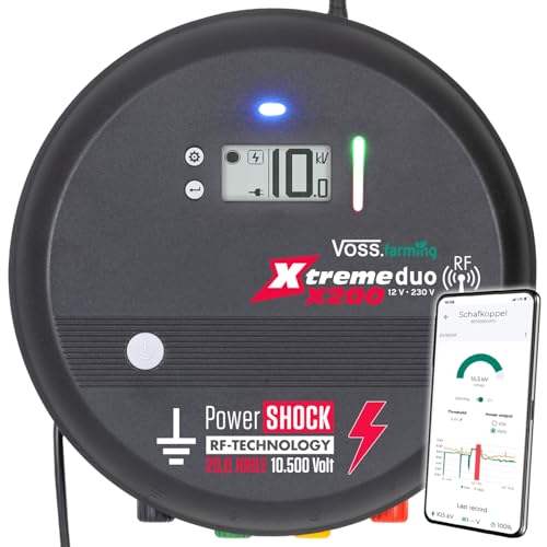 VOSS.farming Weidezaungerät Xtreme Duo X200 RF, 12V/230V, 20J, für Profis, sehr stark, fernsteuerbar von VOSS.farming