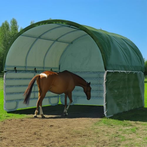 VOSS.farming Weidezelt XL 3,60 x 3,60 x 3,00m Weideunterstand Lagerzelt Rundbogen Ovalrohr 72 x 40mm von VOSS.farming