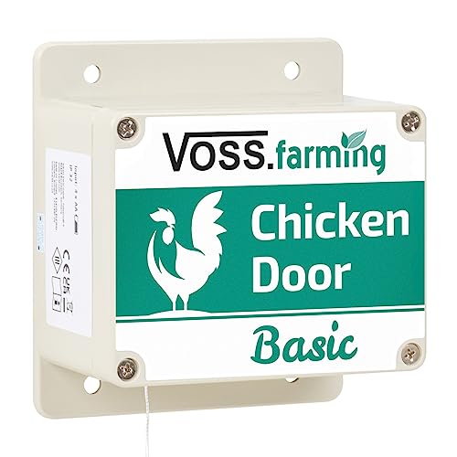 VOSS.farming automatische Hühnertür Chicken-Door Basic, Türöffner für Hühnerstall, Türöffnung, Hühnerhaus, mit Lichtsensor, Manuell von VOSS.farming