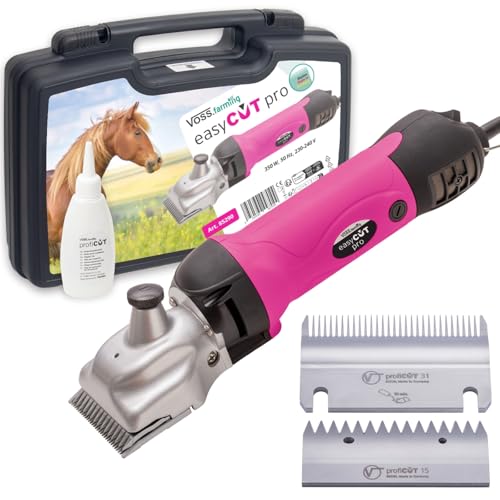 VOSS.farming easyCUT Pro Pferdeschermaschine Pink Aesculap Schermesser Set von VOSS.farming