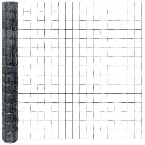 VOSS.garden 10m Gitterzaun 150cm Premium Maschendrahtzaun 100x75mm Gartenzaun Anthrazit Wetterfest Punktgeschweißt von VOSS.garden