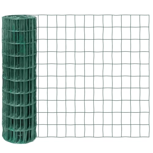 VOSS.garden 25m Gitterzaun 100cm Premium Maschendrahtzaun 100x75mm Gartenzaun Grün Wetterfest Punktgeschweißt von VOSS.garden