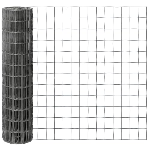 VOSS.garden 25m Gitterzaun 120cm Premium Maschendrahtzaun 100x75mm Gartenzaun Anthrazit Wetterfest Punktgeschweißt von VOSS.garden