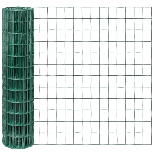 VOSS.garden 25m Gitterzaun 120cm Premium Maschendrahtzaun 100x75mm Gartenzaun Grün Wetterfest Punktgeschweißt von VOSS.garden