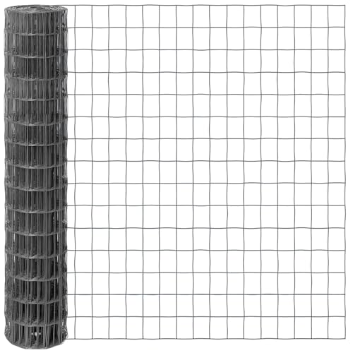 VOSS.garden 25m Gitterzaun 150cm Premium Maschendrahtzaun 100x75mm Gartenzaun Anthrazit Wetterfest Punktgeschweißt von VOSS.garden