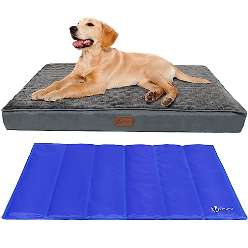 VOUNOT Orthopädisches Hundebett mit Abnehmbarer Kühlmatte, 2 in 1 Hundekissen Mittelgroße Hunde, Waschbare Hundematte, Grau 91x70x9 cm VOUNOT Orthopädisches Hundebett mit Abnehmbarer Kühlmatte, 2 in 1 Hundekissen Mittelgroße Hunde, Waschbare Hundematte, Grau 91x70x9 cm von VOUNOT