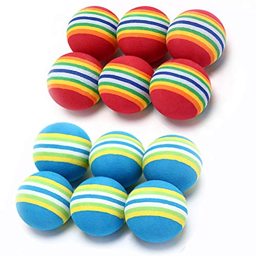 VOVIGGOL Katzenspielzeug Bälle Weich, Eva-Schaumstoff Katzen Bälle Interaktiv Petball für den Innenbereich, 3,5 cm Durchmesser, 12 Stück (6 Rot und 6 Blau) von VOVIGGOL