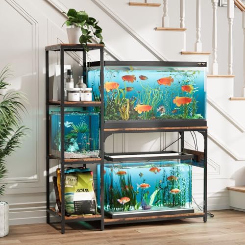 VOWNER Aquarium-Ständer mit Steckdose, Holz, mit Ablagen für Aquarium-Zubehör, robuster Metallrahmen, Schildkröten-Reptilien-Terrarium-Ständer, Tragkraft 227 kg, Braun VOWNER Aquarium-Ständer mit Steckdose, Holz, mit Ablagen für Aquarium-Zubehör, robuster Metallrahmen, Schildkröten-Reptilien-Terrarium-Ständer, Tragkraft 227 kg, Braun von VOWNER