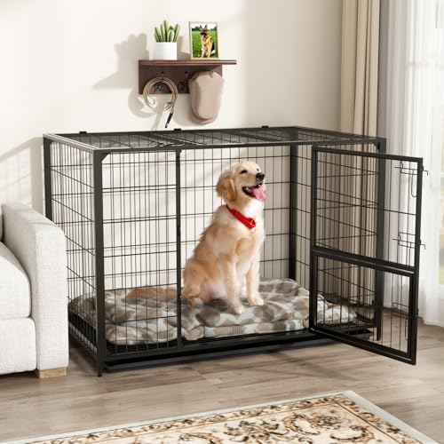 VOWNER Hundekäfig Hochbelastbar, 3 Türen Hundebox, 104 x 68 x 73 cm, für mittelgroße und große Hunde, 2 abnehmbare Türen mit Herausnehmbares Bodenschale, XL Gitterbox für Zuhause, Schwarz VOWNER Hundekäfig Hochbelastbar, 3 Türen Hundebox, 104 x 68 x 73 cm, für mittelgroße und große Hunde, 2 abnehmbare Türen mit Herausnehmbares Bodenschale, XL Gitterbox für Zuhause, Schwarz von VOWNER