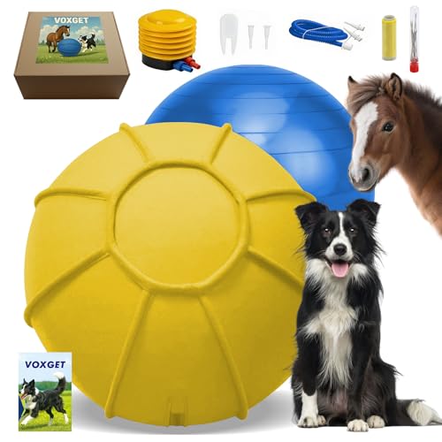 VOXGET Herding Ball für Hunde und Pferde, 63,5 cm dicker, langlebiger Hüteball-Set für australischen Schäferhund, interaktives Hundetrainingsspielzeug für mittelgroße und große Rassen, Spielen im von VOXGET