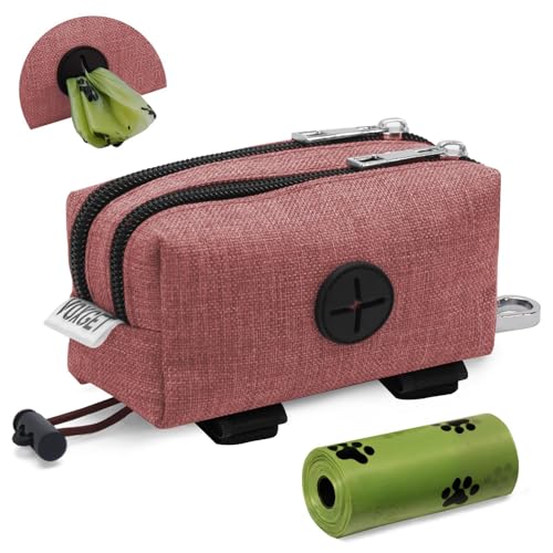 VOXGET Hundekotbeutelhalter für Leinen, Welpen-Leckerli-Pounch-Tragetasche mit 2 Reißverschlusstaschen und Clip für Haustier-Training, Hundekotbeutelspender mit 1 Rolle Kotbeutel für Spaziergänge VOXGET Hundekotbeutelhalter für Leinen, Welpen-Leckerli-Pounch-Tragetasche mit 2 Reißverschlusstaschen und Clip für Haustier-Training, Hundekotbeutelspender mit 1 Rolle Kotbeutel für Spaziergänge von VOXGET