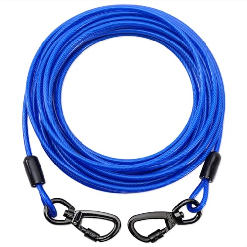 VOXGET Hundeleine mit 360° drehbaren Clips für große Haustiere bis zu 227 kg, kaufeste, abschließbare Leine für Hof, Camping, Outdoor, Blau, 9 m VOXGET Hundeleine mit 360° drehbaren Clips für große Haustiere bis zu 227 kg, kaufeste, abschließbare Leine für Hof, Camping, Outdoor, Blau, 9 m von VOXGET
