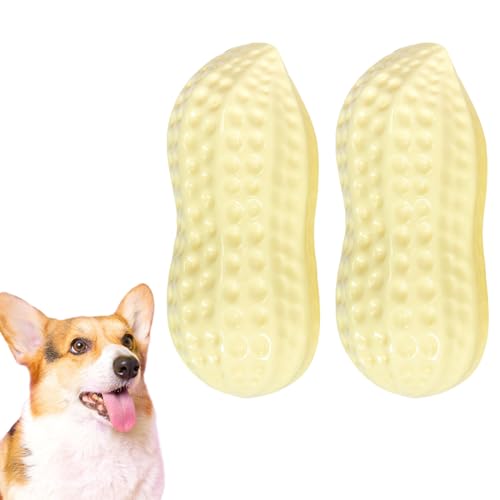 VQEOEOT Hundespielzeug, 2 Stück Kauspielzeug Hund, Klingendes Beißspielzeug, Naturkautschuk Kauspielzeug, Erdnussförmiges Kauspielzeug Mit Milchduft, für Welpen, kleine Hunde, Zahnpflege, Gelb VQEOEOT Hundespielzeug, 2 Stück Kauspielzeug Hund, Klingendes Beißspielzeug, Naturkautschuk Kauspielzeug, Erdnussförmiges Kauspielzeug Mit Milchduft, für Welpen, kleine Hunde, Zahnpflege, Gelb von VQEOEOT