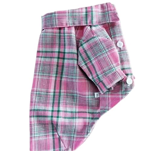 1pc Sommer Haustier Shirt Plaid Mantel Kleidung Kleine Hund Kostüme FürGeeignet for Kleine und Mittelgroße Hunde(Pink,S) von VRKRTVBLB