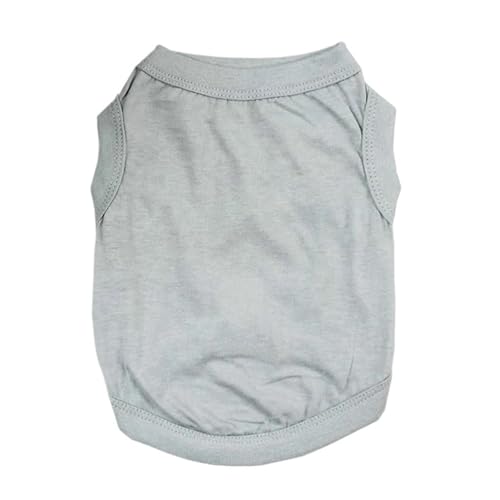 2 Stück Haustier-Shirts, Kleidung, Welpenweste, ärmellose Kostüme, atmungsaktiv, for kleine und mittelgroße Hunde und Katzen(Gray,S) von VRKRTVBLB