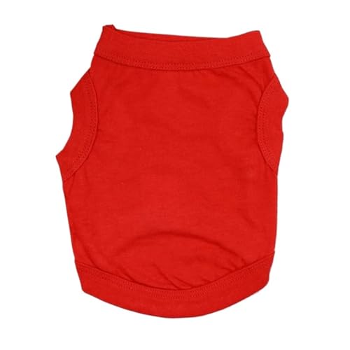 2 Stück Haustier-Shirts, Kleidung, Welpenweste, ärmellose Kostüme, atmungsaktiv, for kleine und mittelgroße Hunde und Katzen(Red,XS) von VRKRTVBLB