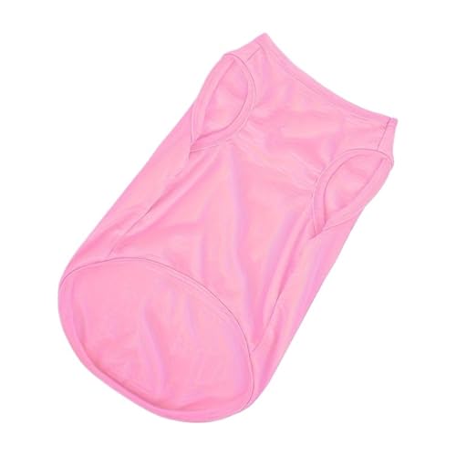 2 stücke Einfarbig Haustier Bekleidung Welpen Hemd Hund T-Shirt Weiche Bequeme Atmungsaktive Hund Weste Sommer Haustier Kleidung(Pink,S) von VRKRTVBLB