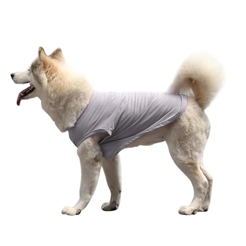 2 stücke Haustier Kleidung Reine Baumwolle Weste Sommer Kühl Atmungsaktiv fzor Mittlere und Große Hunde(Gray,4XL) von VRKRTVBLB