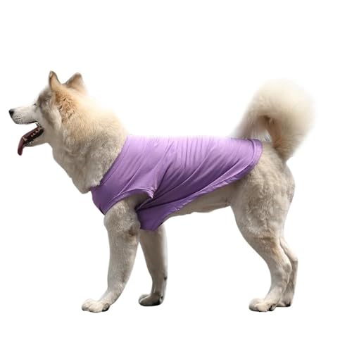 2 stücke Haustier Kleidung Reine Baumwolle Weste Sommer Kühl Atmungsaktiv fzor Mittlere und Große Hunde(Purple,XXL) von VRKRTVBLB