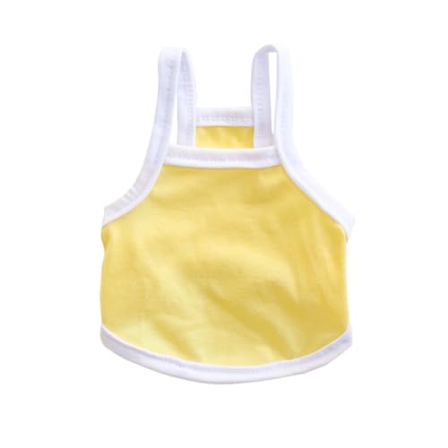 2 stücke Haustier Sommer Kleidung Dünne Feste Weste Modische Kurze for Kleine Mittelgroße Hunde und Katzen(Yellow,M) von VRKRTVBLB