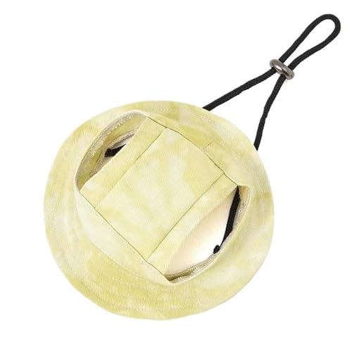 2 stücke Haustier Sommer Sonnenschirm Hüte Atmungsaktive Einstellbare Sonnenhut for Kleine Hunde(Yellow,S) von VRKRTVBLB