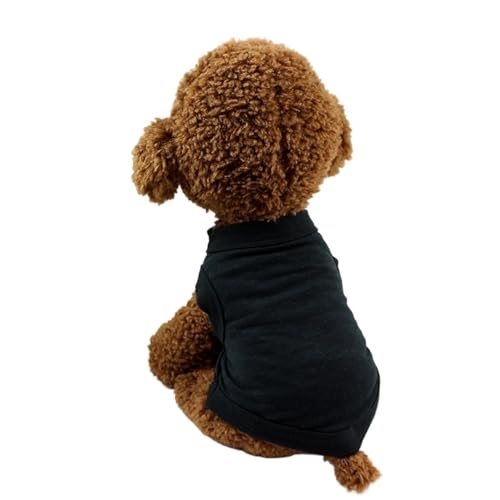 2 stücke Haustier Weste Hund Shirt Sommer Reine Baumwolle Einfarbig for Kleine, Mittlere und Große Hunde(Black,XXL) von VRKRTVBLB