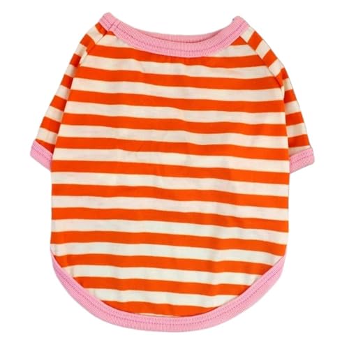 2 stücke Sommer Hund T-Shirt Haustier Kostüm T-Shirt for Kleine Bis Mittelgroße Hunde(Orange,L) von VRKRTVBLB