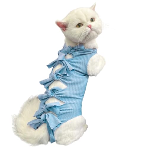 2-teiliger Erholungsanzug for Haustiere, Entwöhnungs-Sterilisationsanzug, Anti-Leck-Kleidung for kleine und mittelgroße Hunde und Katzen(Blue,M) von VRKRTVBLB